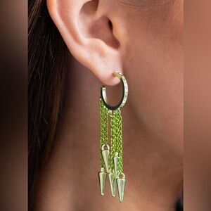 Elegant Green Hoop Earrings